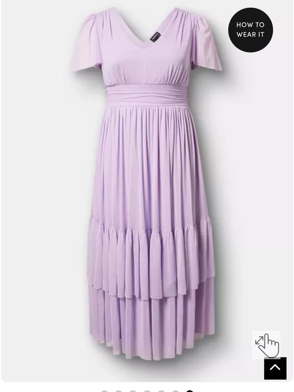 Mesh Flutter Sleeve Maxi Dress - Lavender - Picture 6 of 6